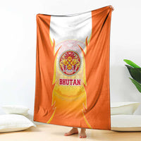 Bhutan Mandala Emblem Blanket with Monastic Orange and Spiritual Harmony