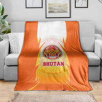 Bhutan Mandala Emblem Blanket with Monastic Orange and Spiritual Harmony