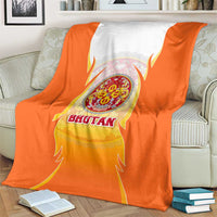 Bhutan Mandala Emblem Blanket with Monastic Orange and Spiritual Harmony
