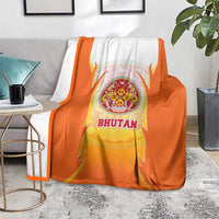 Bhutan Mandala Emblem Blanket with Monastic Orange and Spiritual Harmony