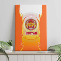 Bhutan Mandala Emblem Canvas Wall Art with Monastic Orange and Spiritual Harmony