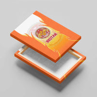 Bhutan Mandala Emblem Canvas Wall Art with Monastic Orange and Spiritual Harmony