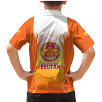 Bhutan Mandala Emblem Family Matching Mermaid Dress and Hawaiian Shirt with Monastic Orange and Spiritual Harmony