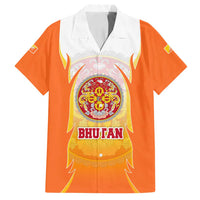 Bhutan Mandala Emblem Family Matching Off Shoulder Maxi Dress and Hawaiian Shirt with Monastic Orange and Spiritual Harmony