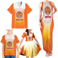 Bhutan Mandala Emblem Family Matching Tank Maxi Dress and Hawaiian Shirt with Monastic Orange and Spiritual Harmony