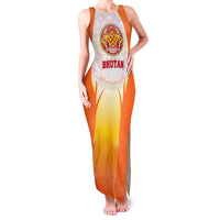 Bhutan Mandala Emblem Family Matching Tank Maxi Dress and Hawaiian Shirt with Monastic Orange and Spiritual Harmony