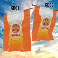 Bhutan Mandala Emblem Garden Flag with Monastic Orange and Spiritual Harmony
