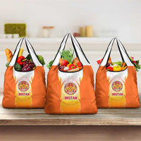 Bhutan Mandala Emblem Grocery Bag with Monastic Orange and Spiritual Harmony