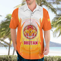Bhutan Mandala Emblem Hawaiian Shirt with Monastic Orange and Spiritual Harmony