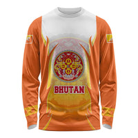 Bhutan Mandala Emblem Long Sleeve Shirt with Monastic Orange and Spiritual Harmony