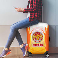 Bhutan Mandala Emblem Luggage Cover with Monastic Orange and Spiritual Harmony