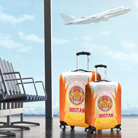 Bhutan Mandala Emblem Luggage Cover with Monastic Orange and Spiritual Harmony