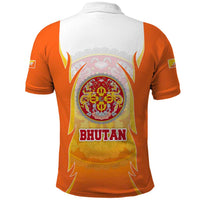 Bhutan Mandala Emblem Polo Shirt with Monastic Orange and Spiritual Harmony