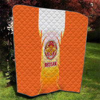 Bhutan Mandala Emblem Quilt with Monastic Orange and Spiritual Harmony