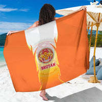 Bhutan Mandala Emblem Sarong with Monastic Orange and Spiritual Harmony