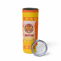 Bhutan Mandala Emblem Skinny Tumbler with Monastic Orange and Spiritual Harmony