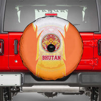 Bhutan Mandala Emblem Spare Tire Cover with Monastic Orange and Spiritual Harmony