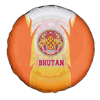 Bhutan Mandala Emblem Spare Tire Cover with Monastic Orange and Spiritual Harmony