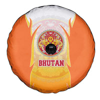 Bhutan Mandala Emblem Spare Tire Cover with Monastic Orange and Spiritual Harmony