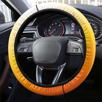 Bhutan Mandala Emblem Steering Wheel Cover with Monastic Orange and Spiritual Harmony