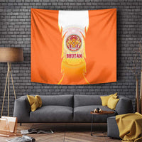 Bhutan Mandala Emblem Tapestry with Monastic Orange and Spiritual Harmony