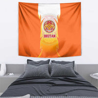 Bhutan Mandala Emblem Tapestry with Monastic Orange and Spiritual Harmony