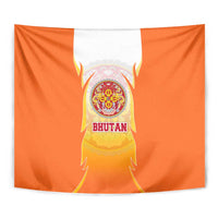 Bhutan Mandala Emblem Tapestry with Monastic Orange and Spiritual Harmony