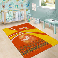 Bhutan Heritage Area Rug with Paro Monastery and Druk Dragon