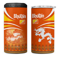 Bhutan Heritage 4 in 1 Can Cooler Tumbler with Paro Monastery and Druk Dragon
