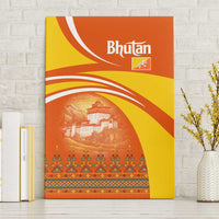 Bhutan Heritage Canvas Wall Art with Paro Monastery and Druk Dragon