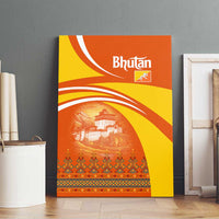 Bhutan Heritage Canvas Wall Art with Paro Monastery and Druk Dragon