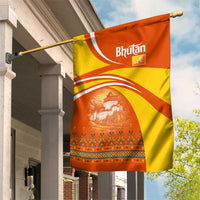 Bhutan Heritage Garden Flag with Paro Monastery and Druk Dragon