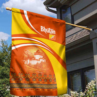 Bhutan Heritage Garden Flag with Paro Monastery and Druk Dragon