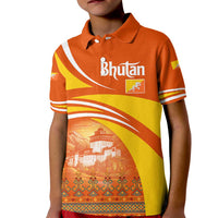 Bhutan Heritage Kid Polo Shirt with Paro Monastery and Druk Dragon
