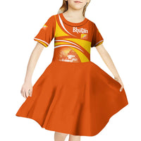 Bhutan Heritage Kid Short Sleeve Dress with Paro Monastery and Druk Dragon