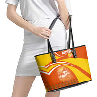 Bhutan Heritage Leather Tote Bag with Paro Monastery and Druk Dragon