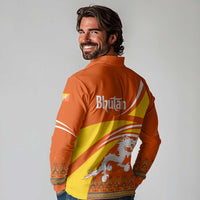Bhutan Heritage Long Sleeve Polo Shirt with Paro Monastery and Druk Dragon