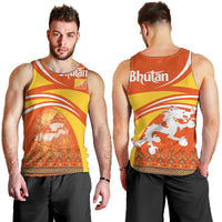 Bhutan Heritage Men Tank Top with Paro Monastery and Druk Dragon