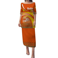 Bhutan Heritage Puletasi with Paro Monastery and Druk Dragon