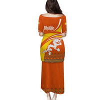 Bhutan Heritage Puletasi with Paro Monastery and Druk Dragon