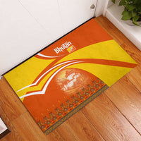 Bhutan Heritage Rubber Doormat with Paro Monastery and Druk Dragon