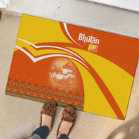 Bhutan Heritage Rubber Doormat with Paro Monastery and Druk Dragon