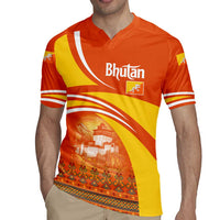 Bhutan Heritage Rugby Jersey with Paro Monastery and Druk Dragon