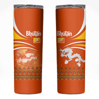 Bhutan Heritage Skinny Tumbler with Paro Monastery and Druk Dragon