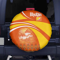 Bhutan Heritage Spare Tire Cover with Paro Monastery and Druk Dragon