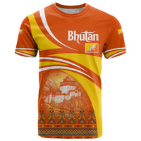 Bhutan Heritage T Shirt with Paro Monastery and Druk Dragon