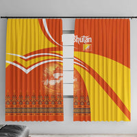 Bhutan Heritage Window Curtain with Paro Monastery and Druk Dragon