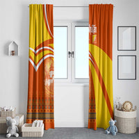 Bhutan Heritage Window Curtain with Paro Monastery and Druk Dragon