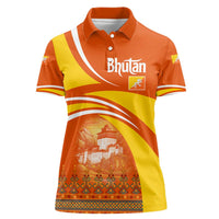 Bhutan Heritage Women Polo Shirt with Paro Monastery and Druk Dragon