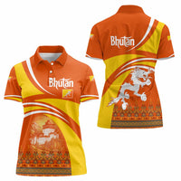 Bhutan Heritage Women Polo Shirt with Paro Monastery and Druk Dragon